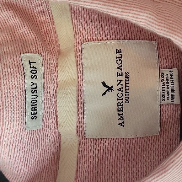 American Eagle Seriously Soft Short Sleeve Button Down - Picture 5 of 5